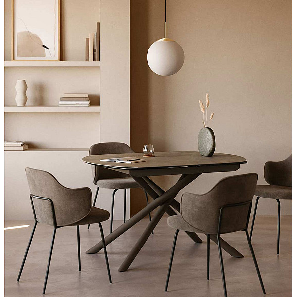 Розкладний обідній стіл La Forma YODALIA 1416T03002KK15 Коричневий 130 (190) х 100 см-0