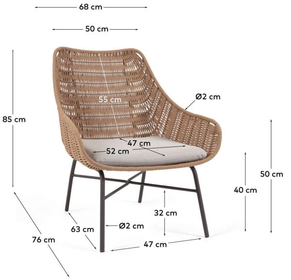 Крісло La Forma ABELI CC5222J12 Бежевий-11
