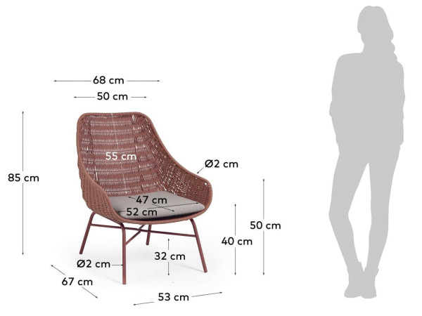 Крісло La Forma ABELI CC2243J86 Рожевий-9