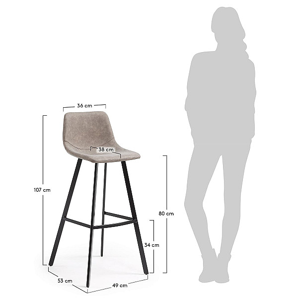 Барний стілець La Forma ANDI Сіро-коричневий-5