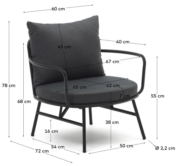 Крісло La Forma BRAMANT J1700031RR0 Чорний-9