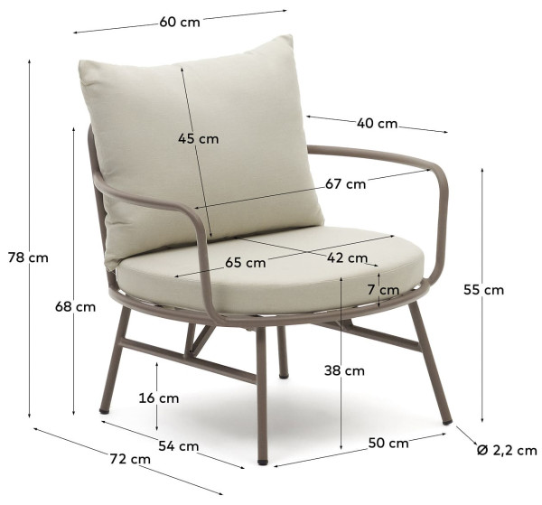Крісло La Forma BRAMANT J1700032RR10 Бежевий-9