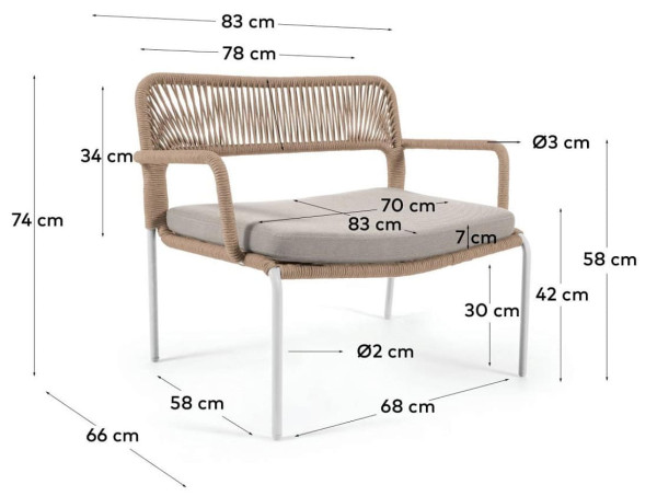 Крісло La Forma CAILIN IT0364J11 Бежевий-13