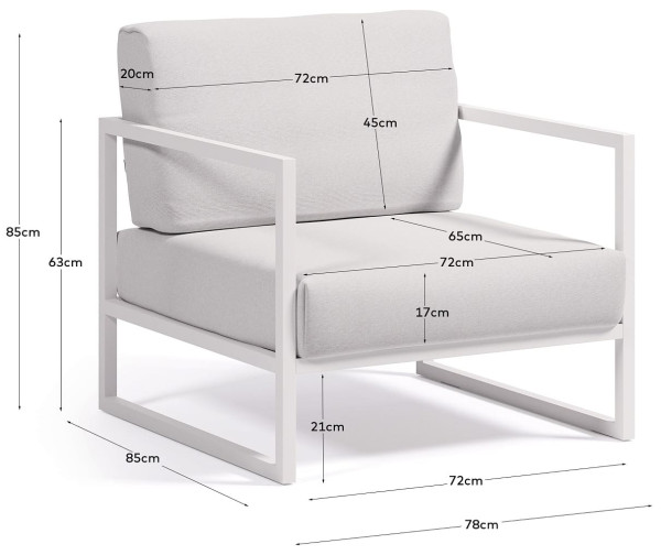 Крісло La Forma COMOVA O100_10_ST14 Біле-4