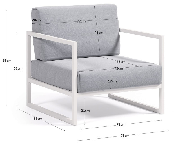 Кресло La Forma COMOVA O100_10_ST26 Голубое-4