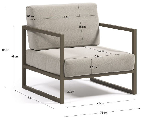 Кресло La Forma COMOVA O100_10_ST79 Светло-серое-3