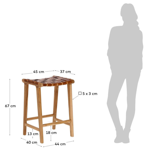 Напівбарний стілець La Forma Calixta Коричневий CC1948P10-5