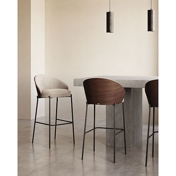 Барный стул La Forma EAMY C0600001HE033 Бежевый-коричневый-1