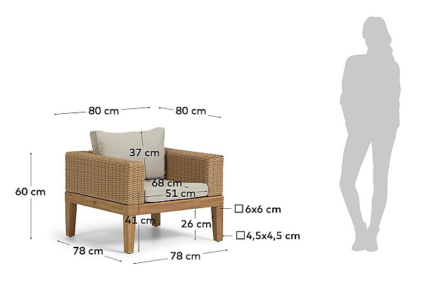 Кресло La Forma GIANA CC2104J12 Бежевый-11