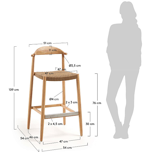 Барный стул La Forma GLYNIS Бежевый-7