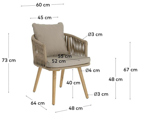 Стул La Forma Hemilce CC2098J12 Бежевый-9