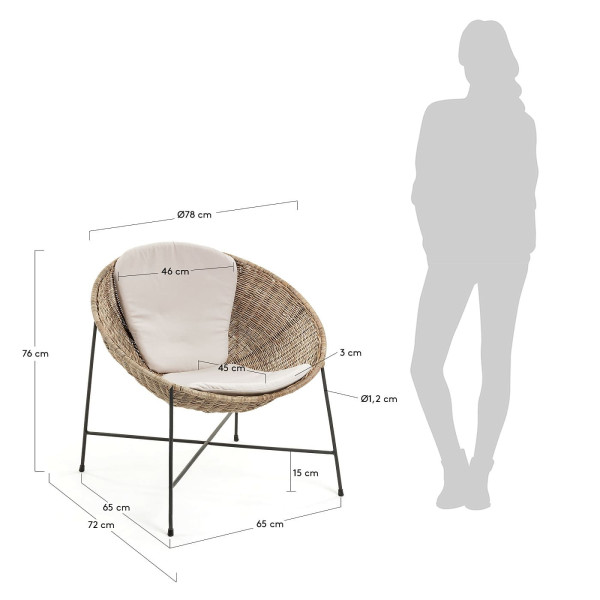 Крісло з ротанга La Forma KATHRYN CC0815FN46-5