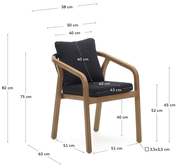 Стілець La Forma MALARET J0600049JJ01 Чорний-10