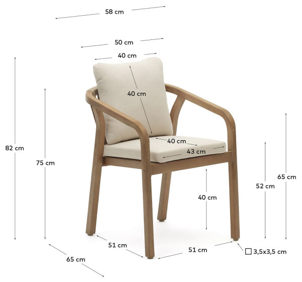Стілець La Forma MALARET J0600049JJ12 Бежевий-10