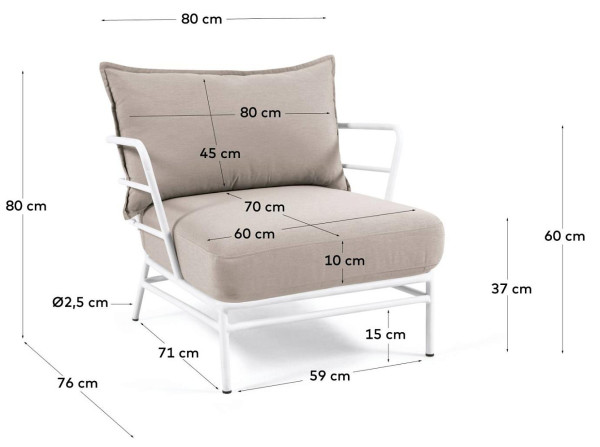 Кресло La Forma MARELUZ IT0366J03 Белый-12