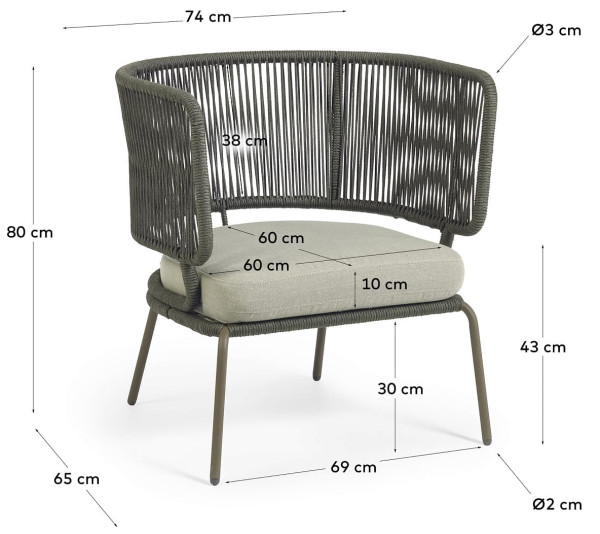Крісло La Forma Nadin S736J19 Зелений-8