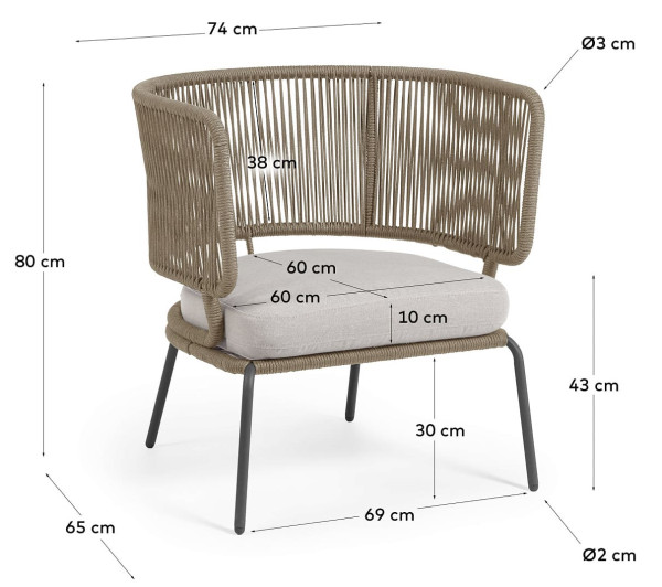 Крісло La Forma Nadin CC6069J12 Бежевий-13