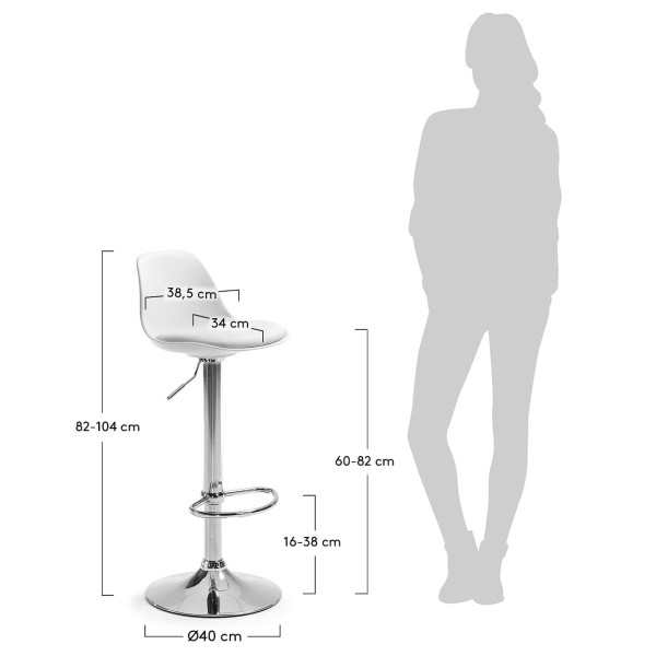 Барний стілець La Forma ORLANDO-T Білий-5