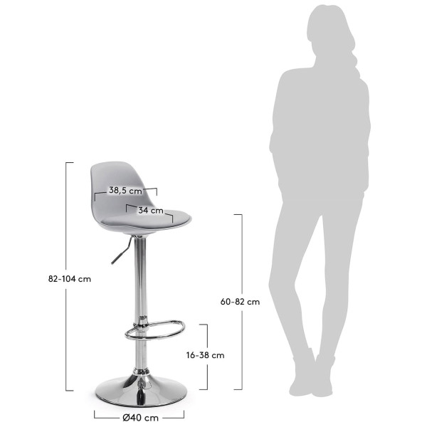 Барний стілець La Forma ORLANDO-T Сірий-5