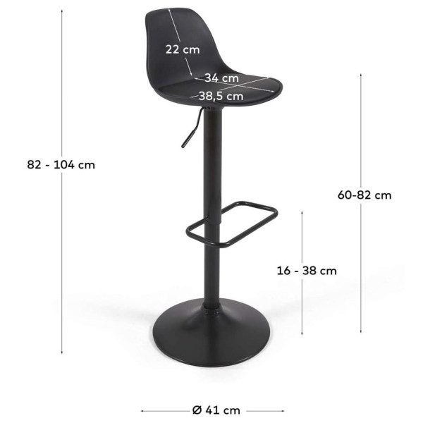 Барний стілець La Forma ORLANDO-T CC3015U01 Чорний-14
