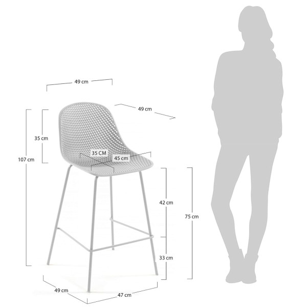 Барный стул La Forma Quinby Белый-6