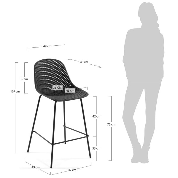 Барный стул La Forma Quinby Темно-серый-6