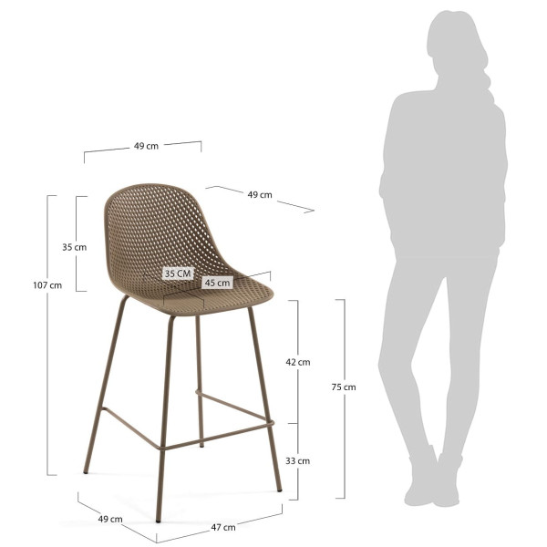 Барный стул La Forma Quinby Бежевый-6