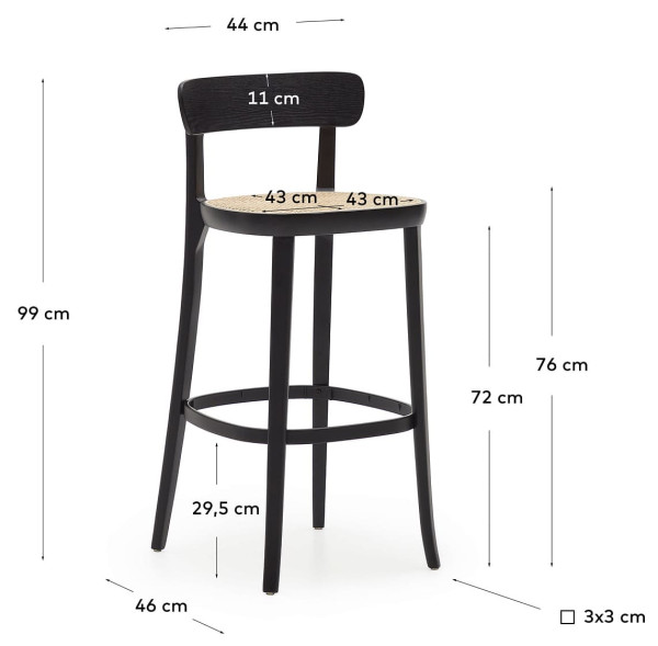 Барний стілець La Forma ROMANE CC6902FN01 Чорний-10