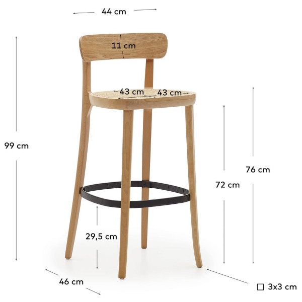 Барный стул La Forma ROMANE CC6901FN46 Натуральный-10