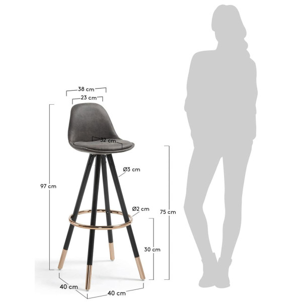 Барний стілець La Forma STAG Графіт-6