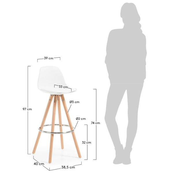 Барний стілець La Forma STAG Білий-4