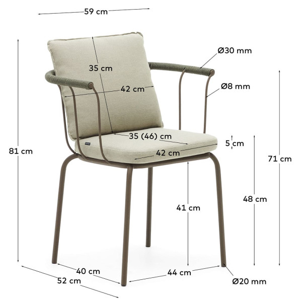Стілець La Forma SALGUER J0600040RR09 Коричневий-10