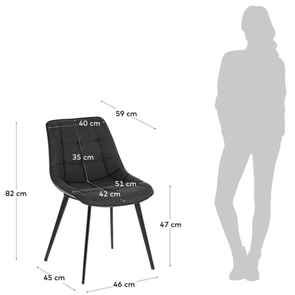 Стул La Forma ADAH CC0248VD15 Темно-серый-8