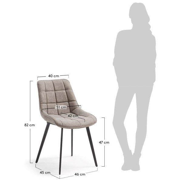 Стілець La Forma ADAH CC0248UE85 Сіро-бежевий-12