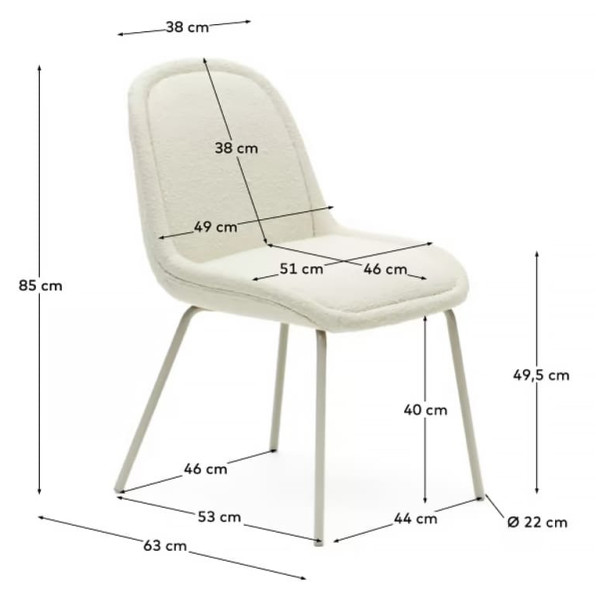 Стул La Forma AIMIN CC6853J05 Белый букле-10