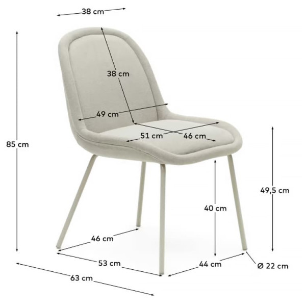 Стілець La Forma AIMIN CC6853BF12 Бежевий тканина синель Стілець La Forma AIMIN CC6853BF12 Бежевий тканина синель-8