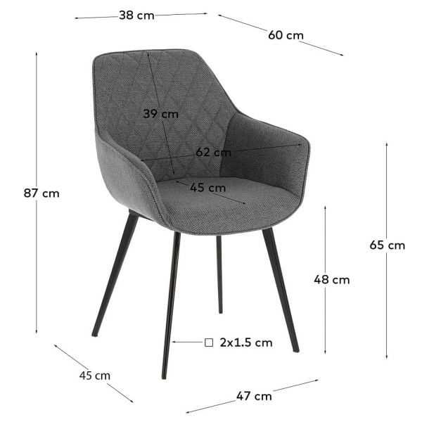 Стул La Forma AMINY CC0253VD03 Серый ткань-11