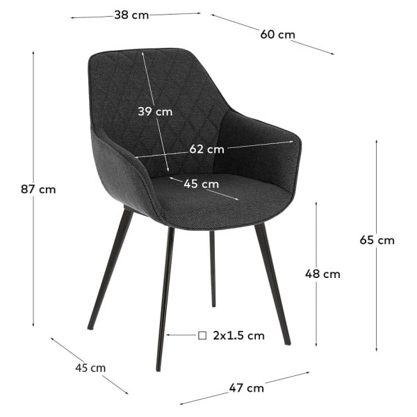 Стул La Forma AMINY CC0253VD15 Темно-серый ткань-7