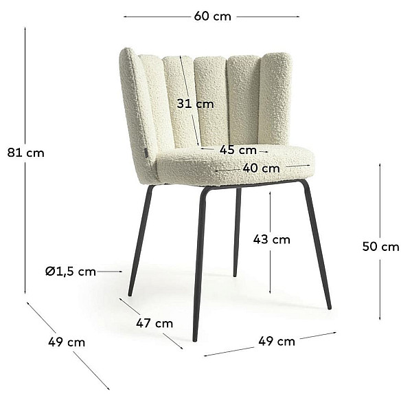 Стул La Forma Aniela CC2025J33 Белый букле-17