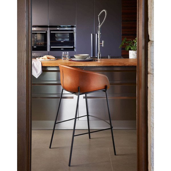 Напівбарний стілець La Forma ZADINE CC1081U10H Коричневий екошкіра-1