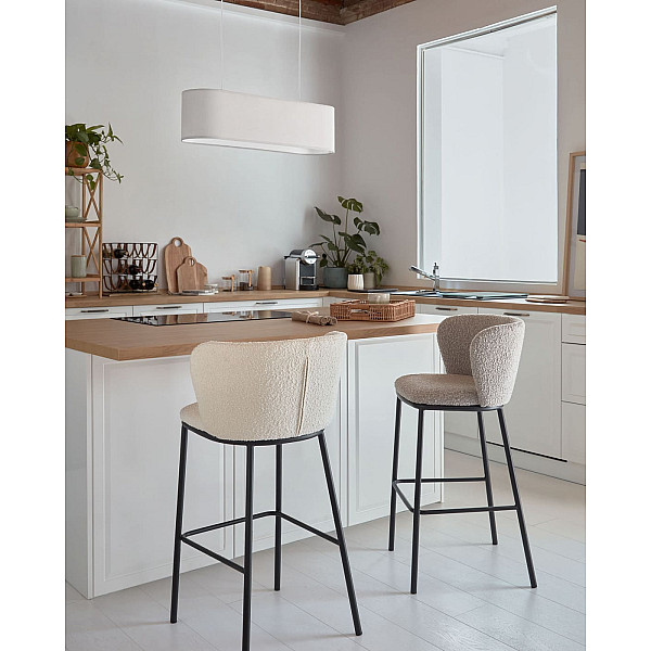 Напівбарний стілець La Forma CISELIA CC3001J14H Сірий букле-1