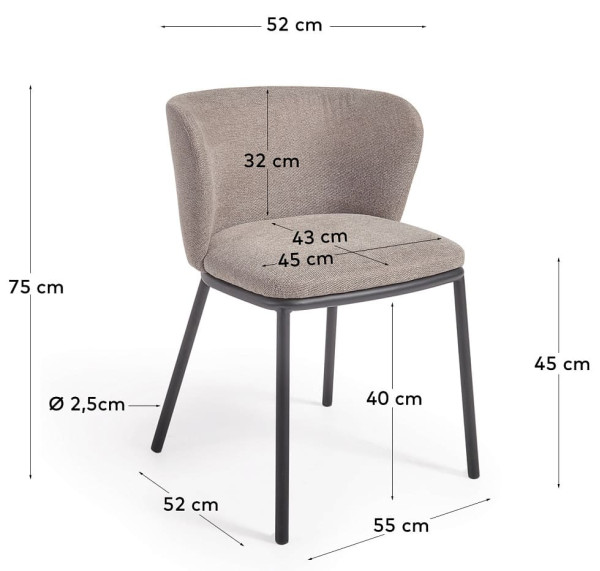 Стілець La Forma CISELIA CC3000KY10 Коричневий тканина синель-13