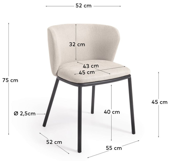 Стул La Forma CISELIA CC3000KY12 Бежевый ткань синель-13