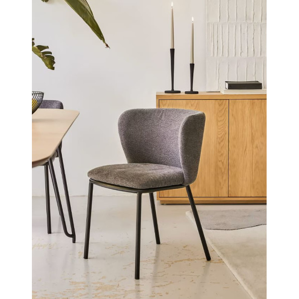 Стул La Forma CISELIA CC3000KY15 Темно-серый ткань синель-1