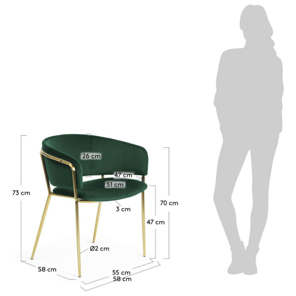 Крісло La Forma KONNIE Зелений велюр-10