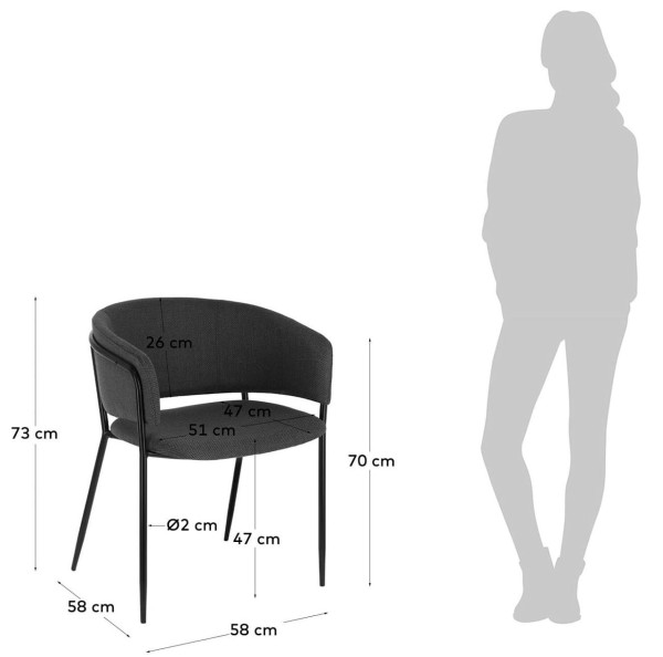 Стілець La Forma KONNIE CC0297VD15 Графіт-10