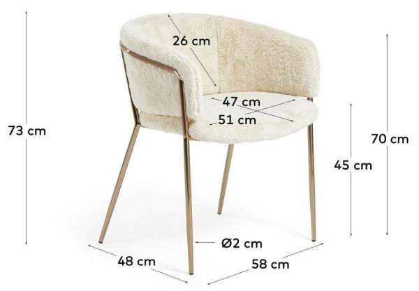 Крісло La Forma KONNIE Білий екомех-7