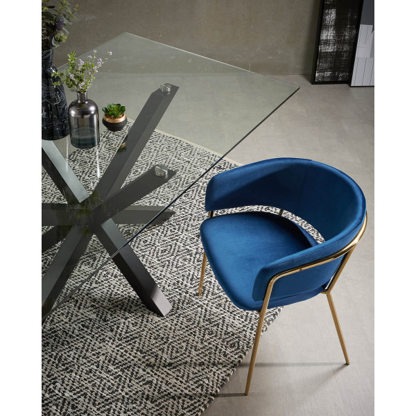 Крісло La Forma KONNIE Синій велюр-1