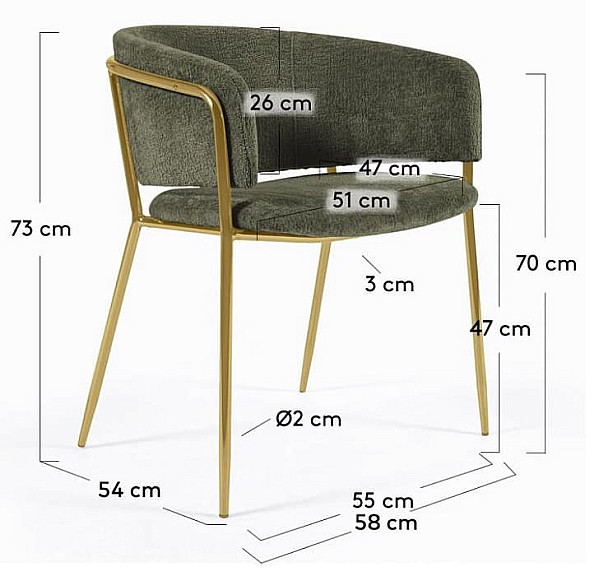 Стілець La Forma KONNIE Темно-зелений CC0297BG19-8