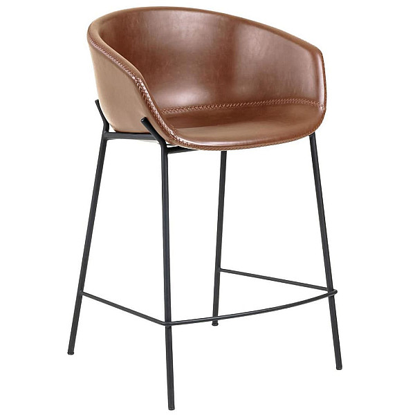 Напівбарний стілець La Forma ZADINE CC1081U10H Коричневий екошкіра-0